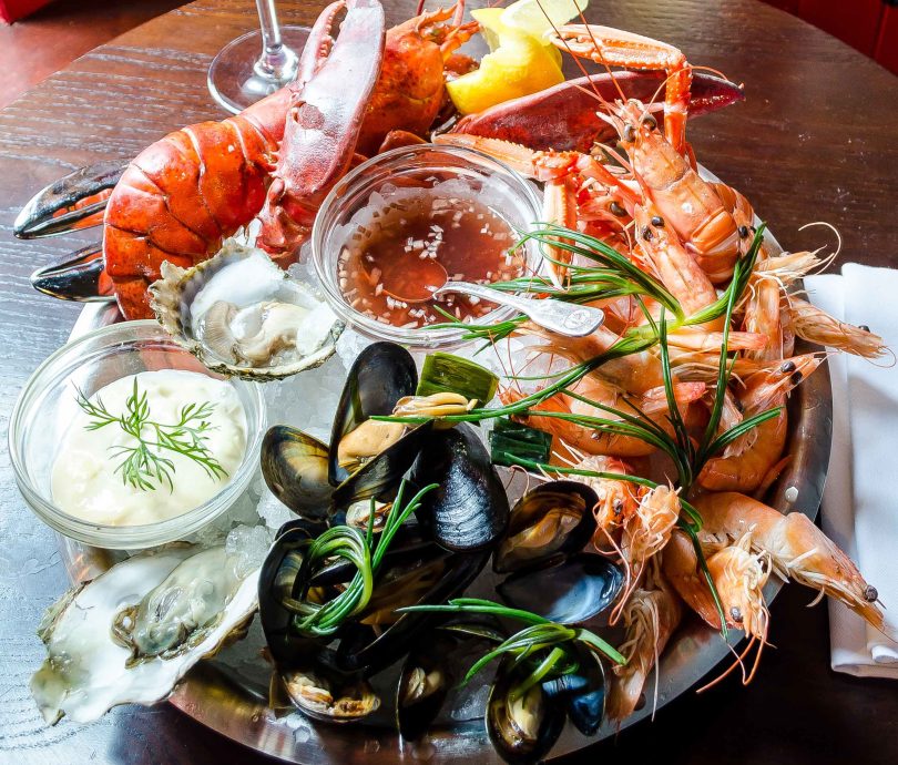 A seafood platter in a Devon pub